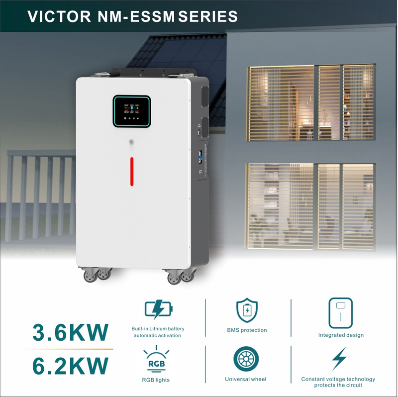 Integriertes Design Energiesysteme 3,6 kW 6,2 kW On/Off-Grid-Solarwechselrichter mit integrierter automatischer Aktivierung der Lithiumbatterie