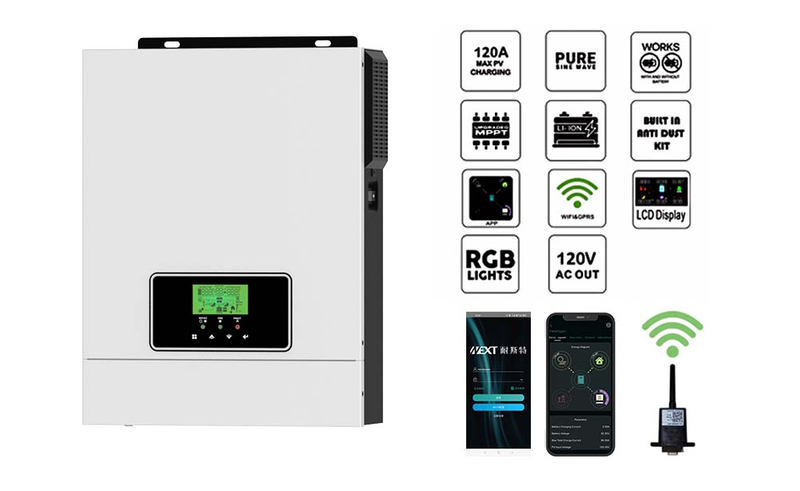 Reine Sinuswelle 3 kW 24 V netzunabhängiger Solarwechselrichter 80 A MPPT-Solarladegerät 