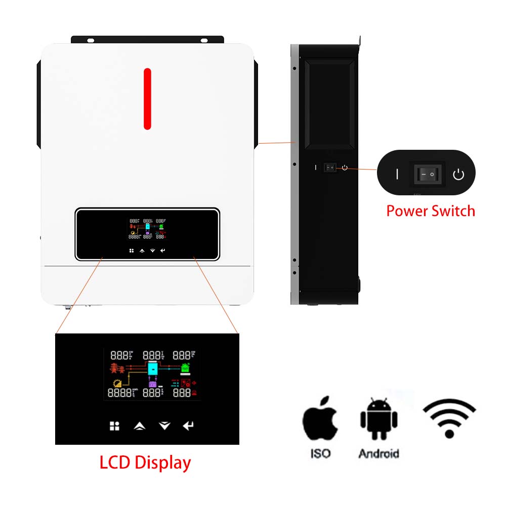 NEXT ECO-LV 6,2 kW On/Off-Grid-Solarwechselrichter, AC-Ausgangsspannung 120 VAC, Wechselrichter mit zwei Ausgängen 