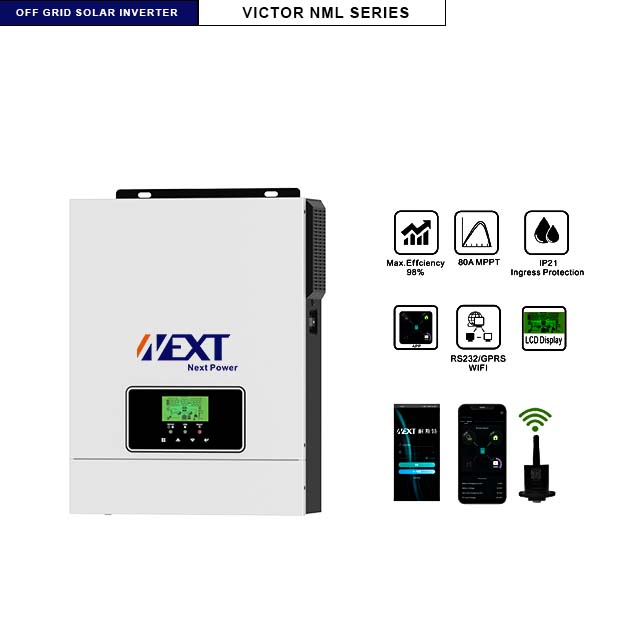 Victor NML-Serie 1,6 kW netzunabhängiger Solarwechselrichter mit reiner Sinuswelle und 80 A MPPT-Solarladung