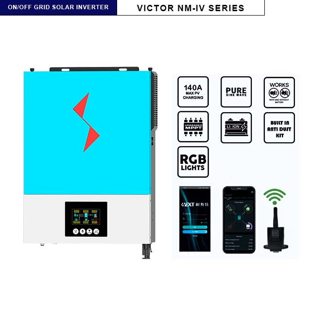 NEXT 6,2 kW 48 V Hybrid-On/Off-Grid-Solar-All-in-One-Wechselrichter-Solarenergiesysteme, reine Sinuswellen-Wechselrichter, 120 A MPPT integriert