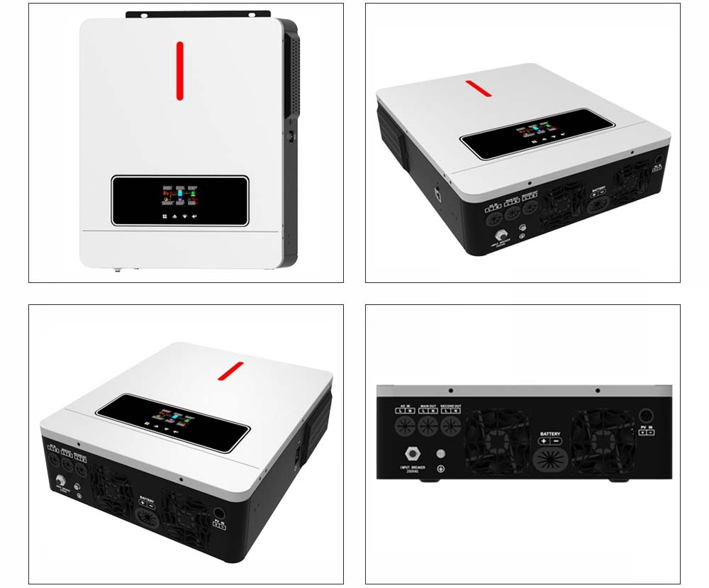 Factory ECO 3,6 kW On/Off-Grid-Solar-Wechselrichter 60-500 VDC 120 A MPPT-Laderegler RGB-Licht 